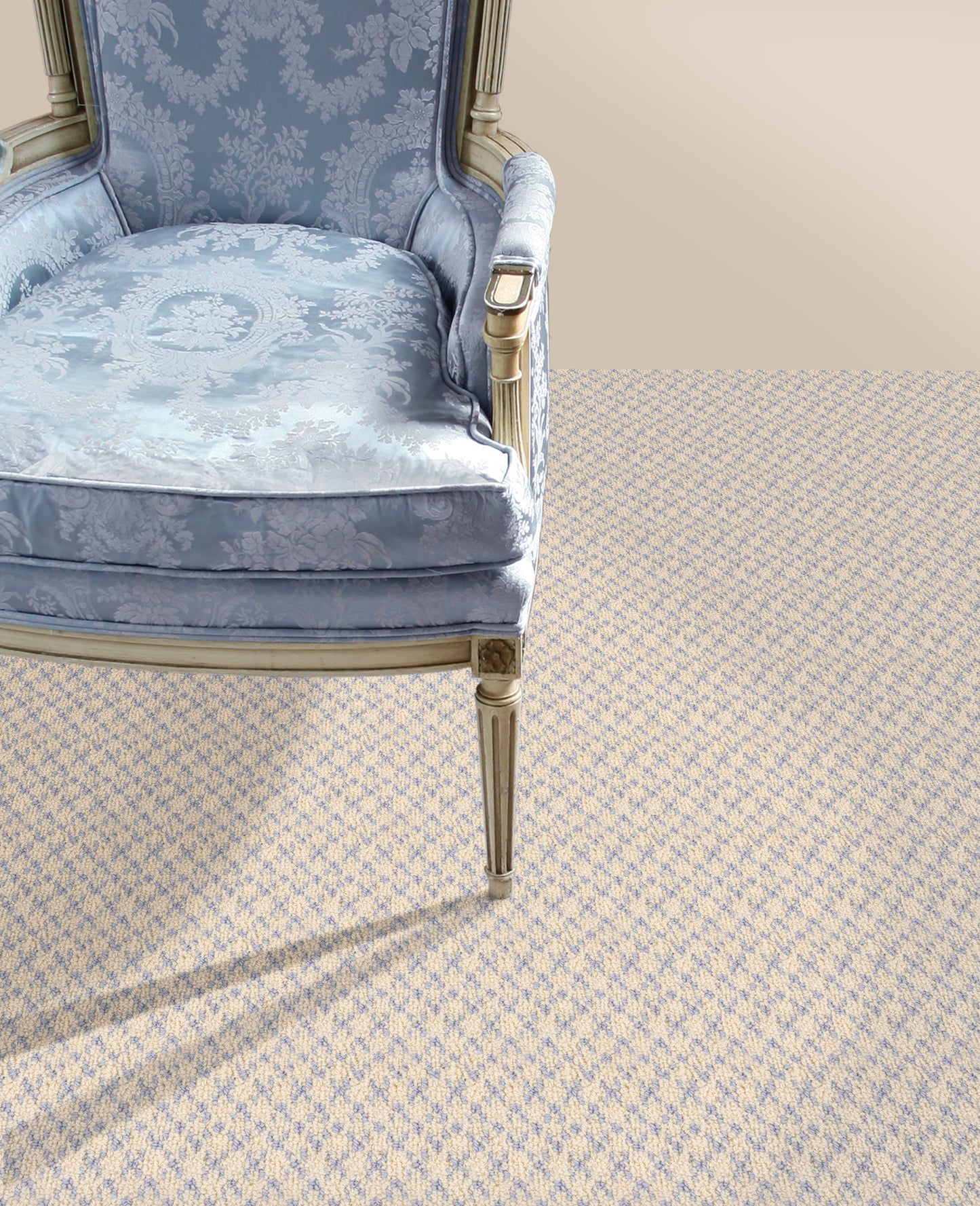 Mist 12'x31'New Zealand wool loop carpet in color Fern