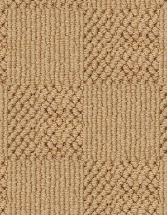 Chadham Square 12'x53' New Zealand wool loop carpet in color Caramel