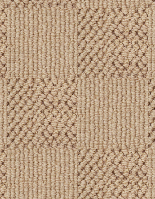 Chadham Square 12'x70' New Zealand wool loop carpet in color Honey Beige