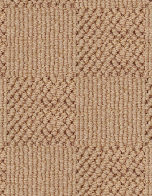 Chadham Square 12'x74' New Zealand wool loop carpet in color Pecan