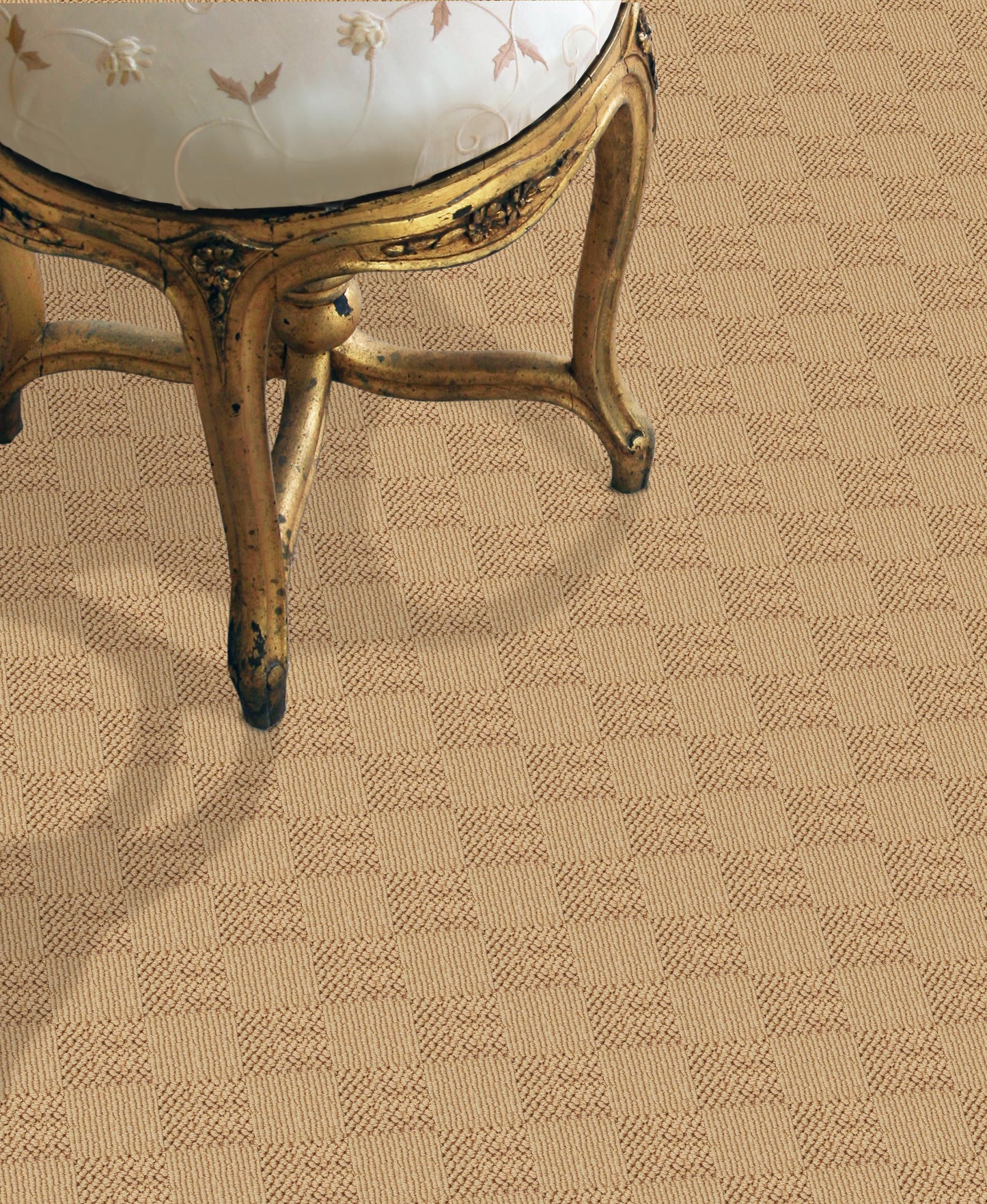 Chadham Square 9'x17' New Zealand wool loop carpet in color Rice Paper