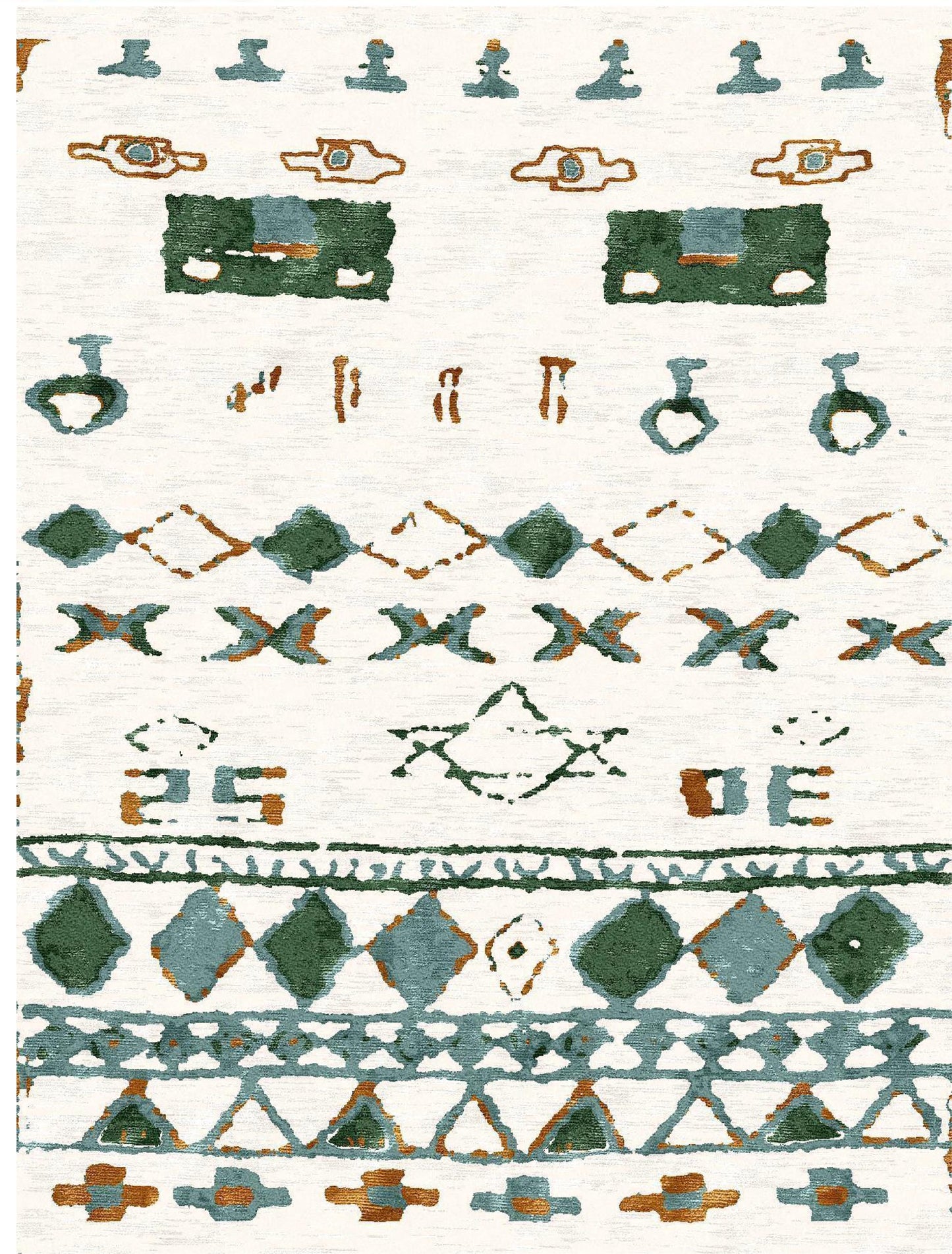 SWA104 area rug 6'x9' in New Zealand wool color Snow White
