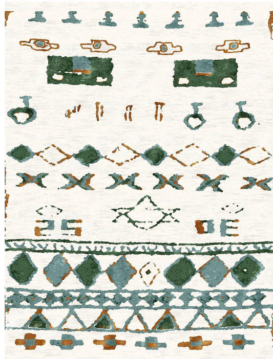 SWA104 area rug 6'x9' in New Zealand wool color Snow White